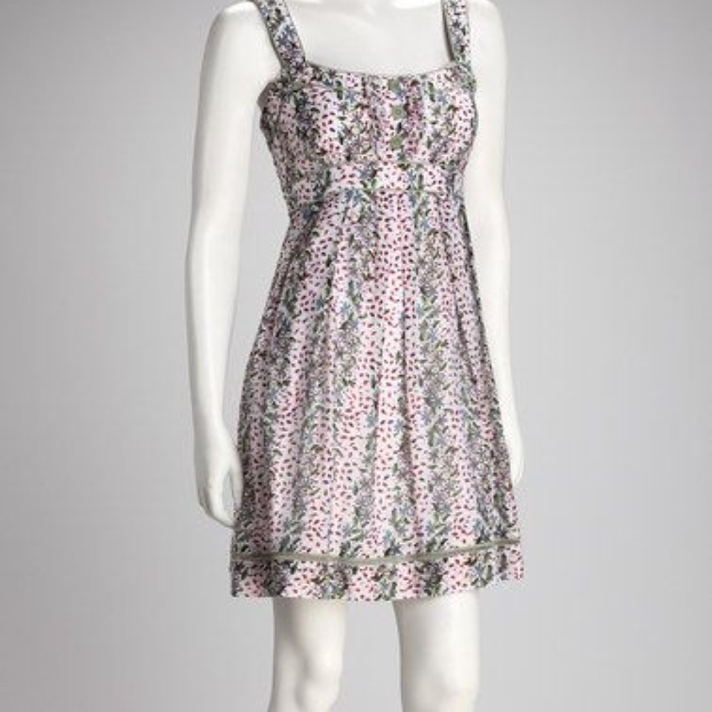 Red and Green Floral Dress